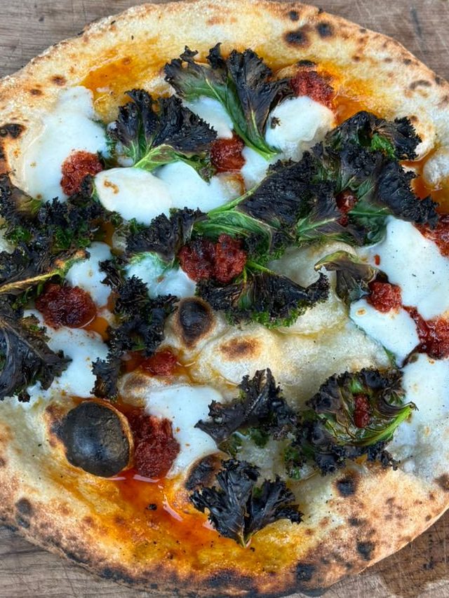 Wood Fired Nduja & Kale Pizza 